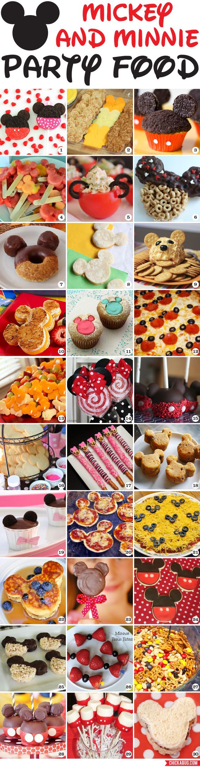 30 awesome Mickey Mouse and Minnie Mouse party food ideas | Chickabug