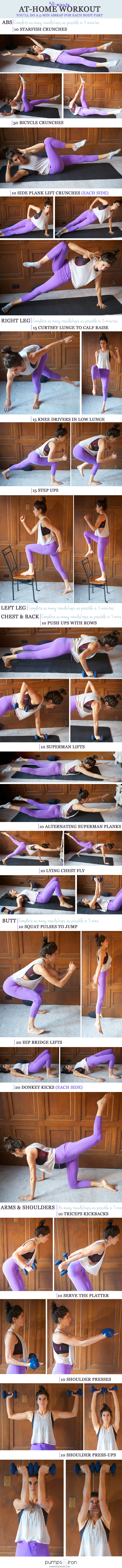 30-Minute At-Home Workout — youll spend 5 minutes on each body part
