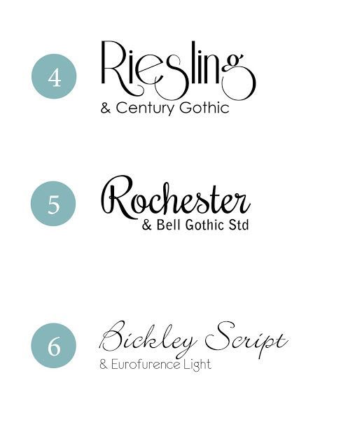 9 beautiful font combinations perfect for weddings or showers.