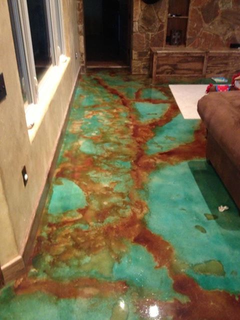Acid stain concrete is so stunning… looks like marble or some kind of semi-pre