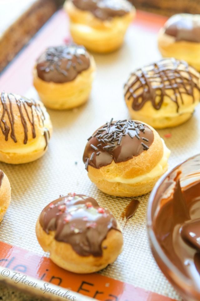 Cream Puffs Recipe…filled with a vanilla pastry cream! Recipe from @Fifteen Sp