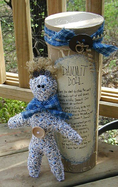 Dammit Doll –  Tutorial to make it. One of my patients had one and loved it! Def