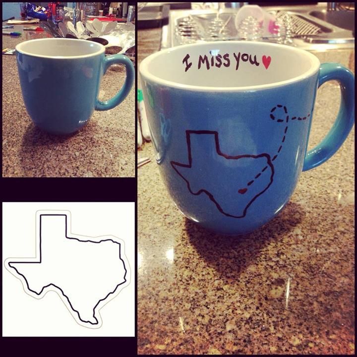 DIY State Mug! Perfect for long distance friendships, relationships, and family!