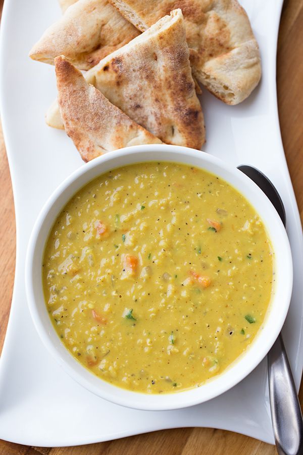 Fragrant Curried Lentil Soup, and B