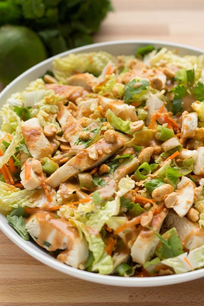 Grilled Chicken Thai Salad with a Spicy Peanut Dressing » The Table