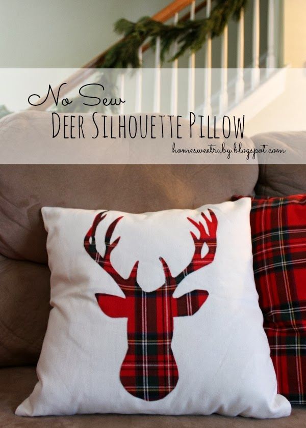 Home Sweet Ruby: Oh Deer… No Sew Christmas Pillow