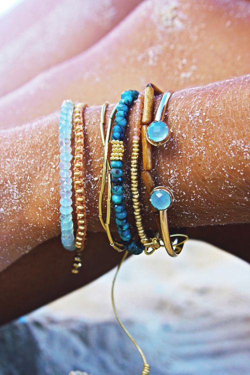Im convinced you can never be too sandy, or wear too may bracelets.  Kate Davis