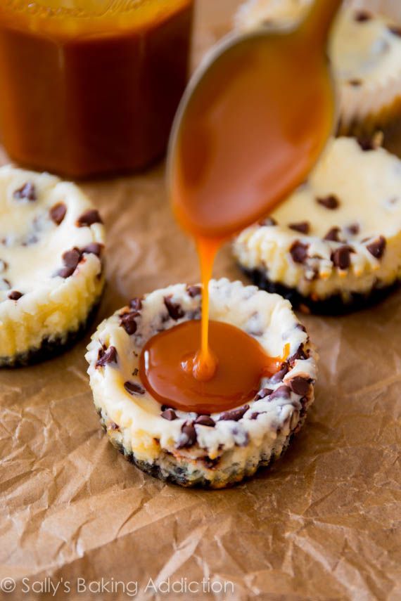 Im making these for Thanksgiving dessert! Salted Caramel Chocolate Chip Cheeseca