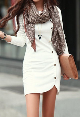 love the dress & buttons, just hate wearing white.