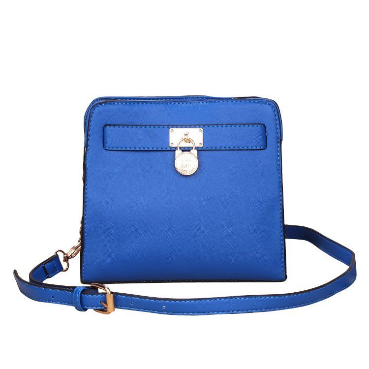 Michael Kors Outlet Hamilton Lock Medium Blue Crossbody Bags $65.99 This bag is