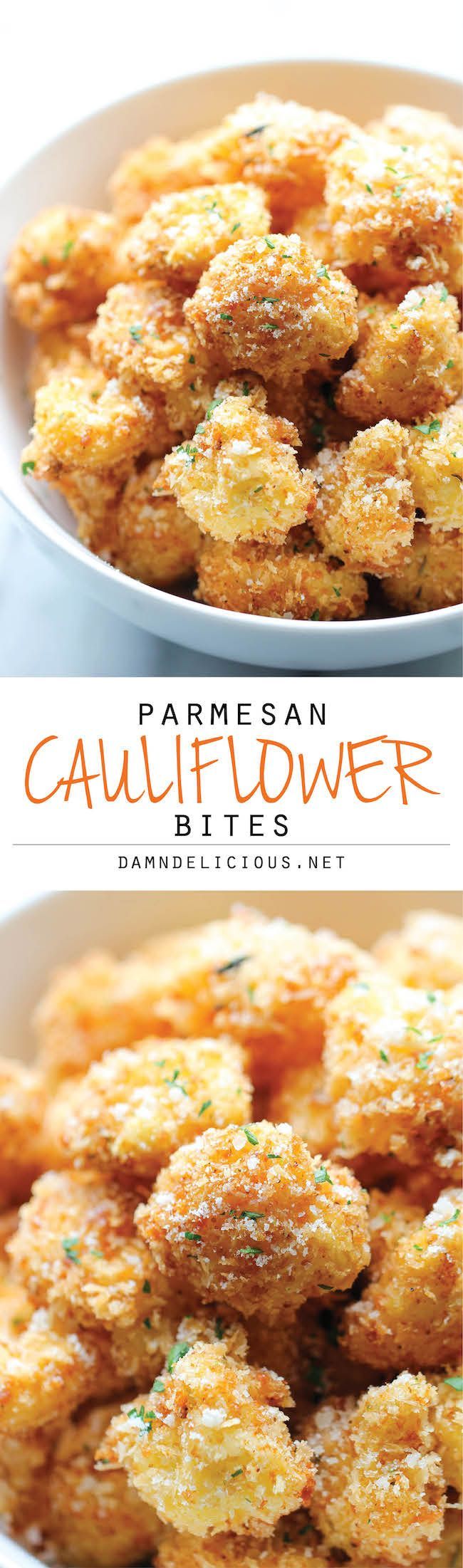 Parmesan Cauliflower Bites – Crisp, crunchy cauliflower bites that even the pick