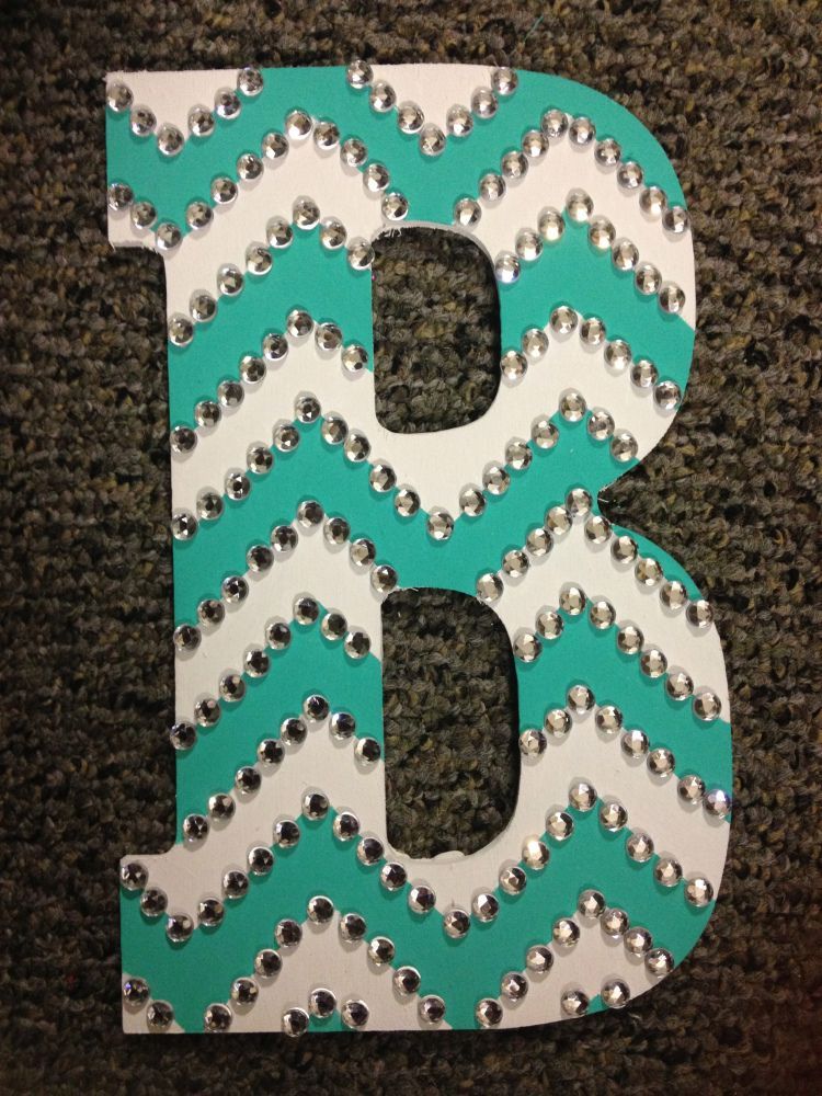 Rhinestoned Chevron Letter Dorm ideas. Another upside to living at ASU-Hobby Lob