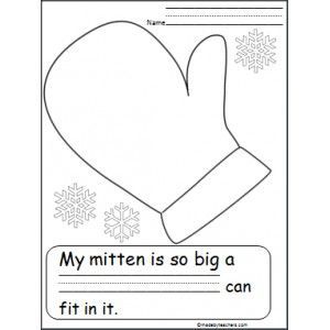 The Mitten Writing Activity for Kin