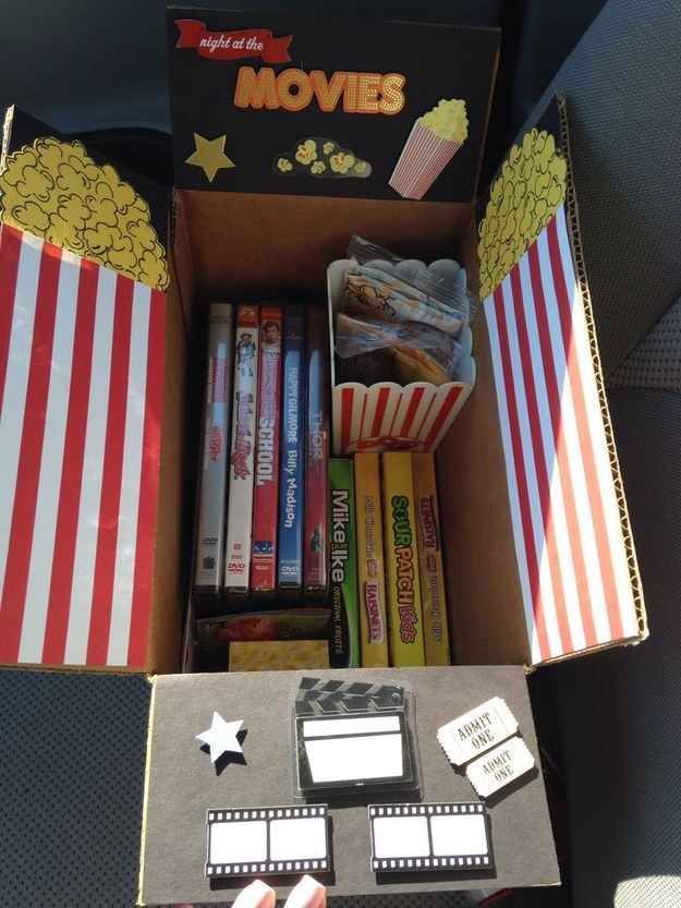 The Movie Night Care Package | 16 Care Packages That Any College Kid Would Love