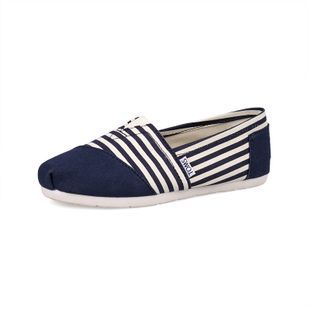 Toms Womens Rubber Sole Stripe Shoes Blue