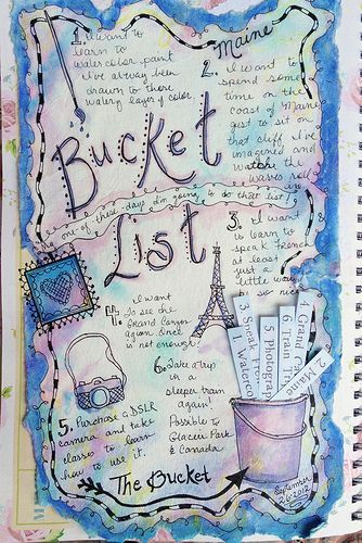 Bucket List journal page with slot