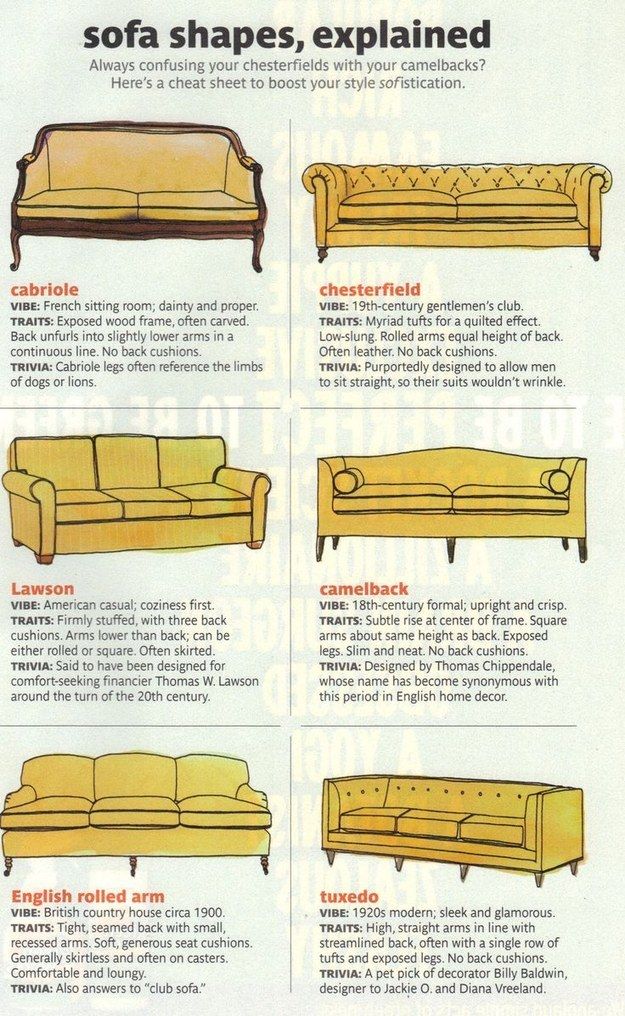 Sofa Shapes and Their Names -   Home & Garden
