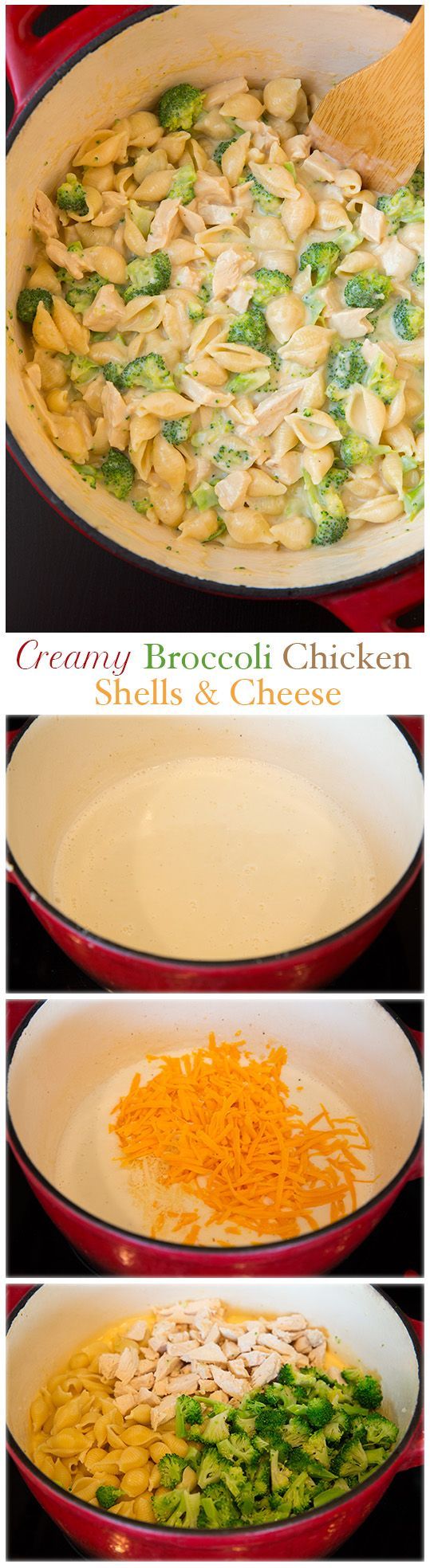 Creamy Broccoli Chicken Shells and