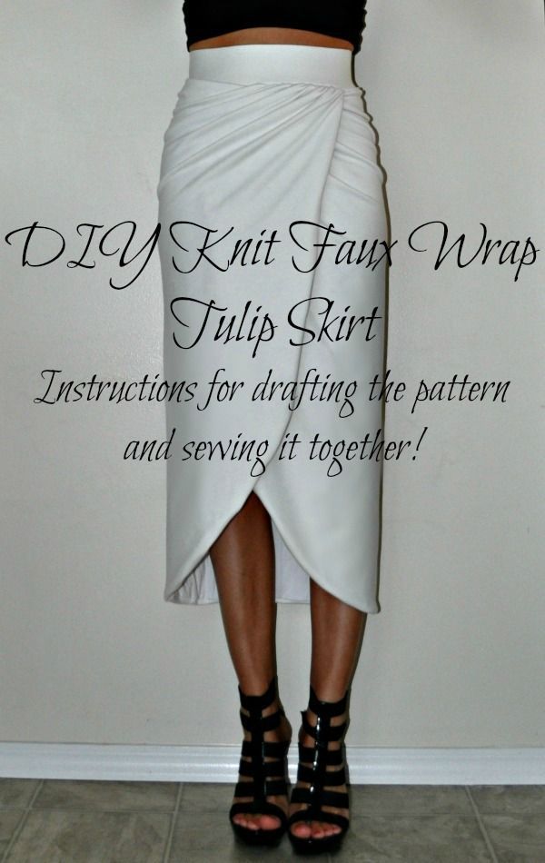 DIY Knit Faux Wrap Tulip Skirt | Ta