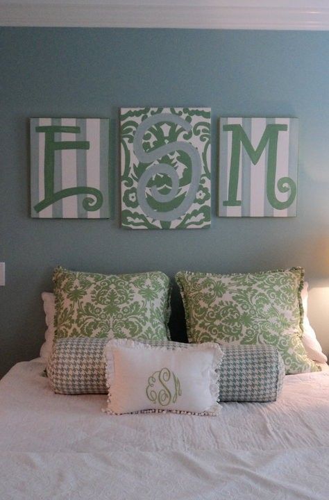 I love this idea for above the bed!