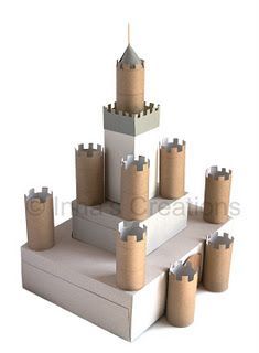 Make a cardboard castle using disca
