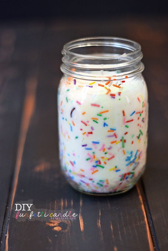 Make a Funfetti Candle in a Jar it