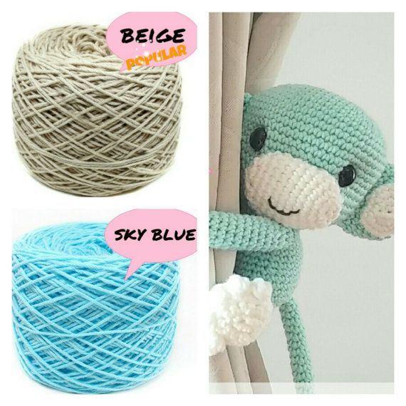 3 different color monkey curtain tie