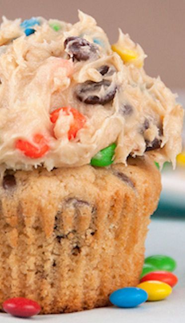 Monster Cookie Dough Cupcakes are r