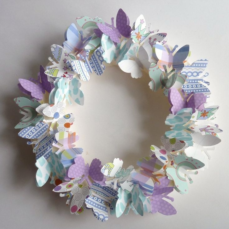 Paper Butterfly wreath- cute —- a