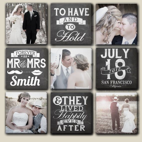 Wedding canvas with date, name, and