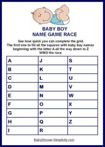 Baby Boy (or Girl) Name Gam