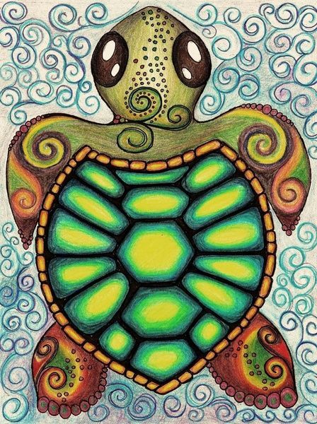 Baby Sea Turtle Art Print by Alohal