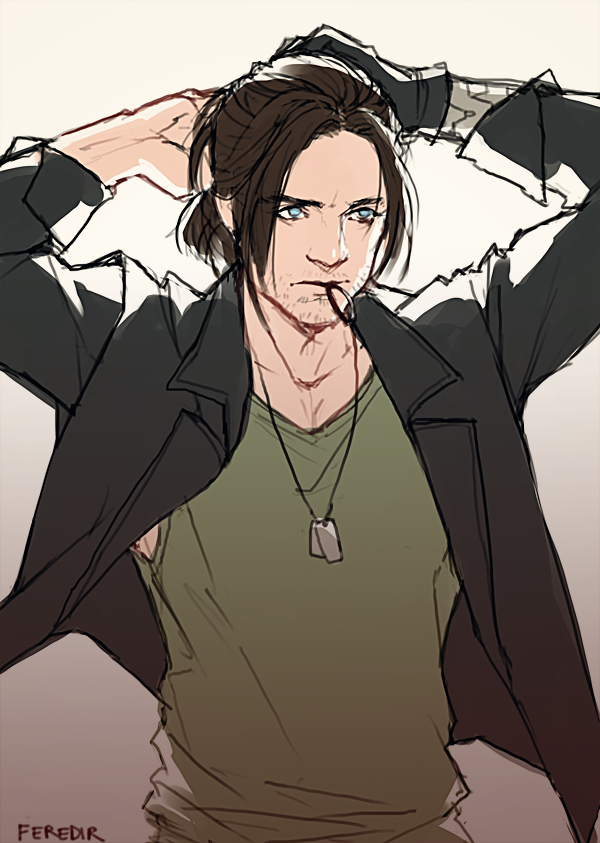 Bucky in casual clothes, pu