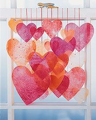 Crayon wax paper hearts- decor for