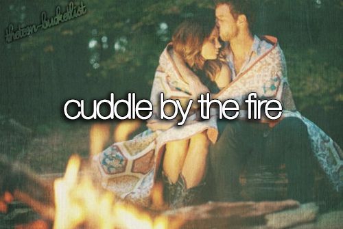 Cuddle by the fire.