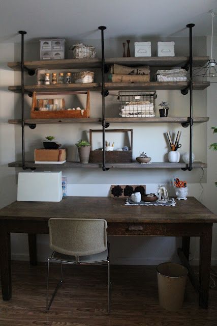 DIY Industrial Iron & Wood Shelves