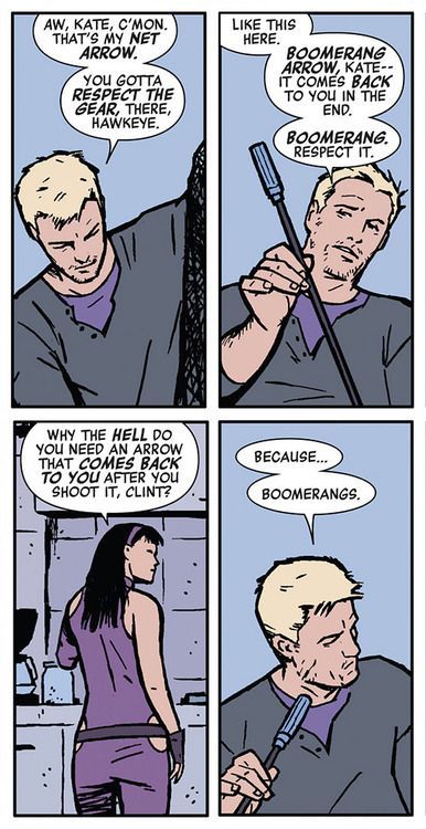 From Hawkeye #3, by Matt Fraction m
