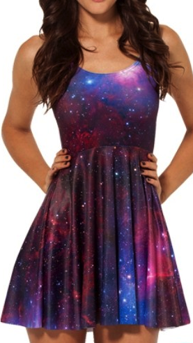 Galaxy Purple Skater Dress.
