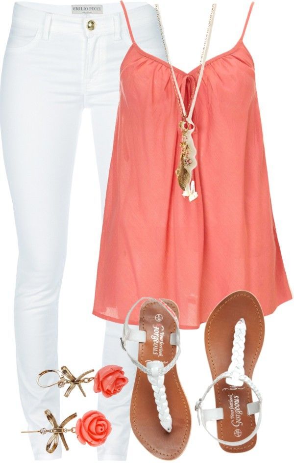 I love coral and white.