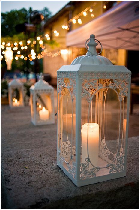 Lanterns add a romantic, wh