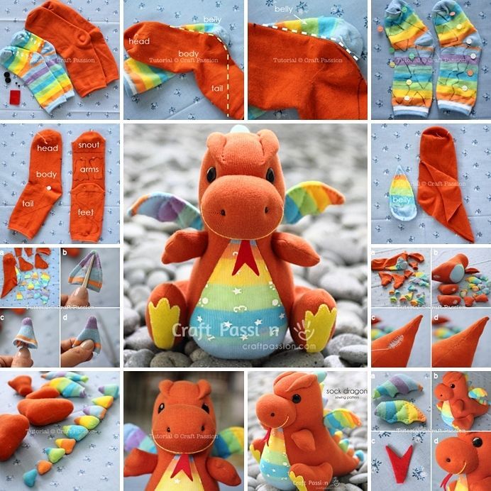 Make This Cute Sock Dragon for Your