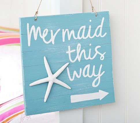 Mermaid and Starfish Sign. A match