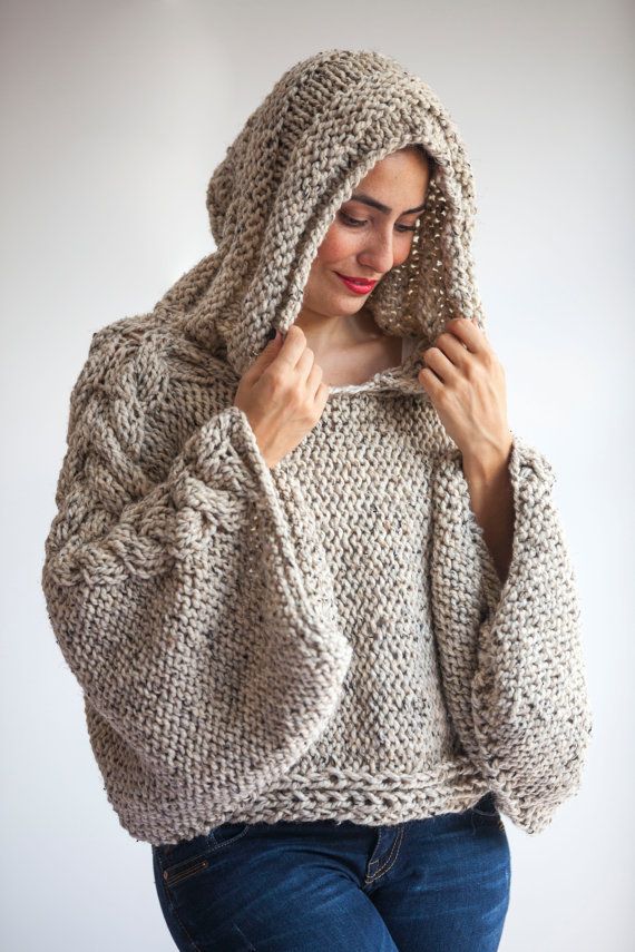 Plus Size Knitting Sweater Capalet