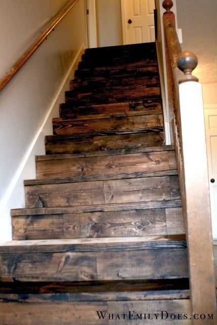 stained and distressed stairs