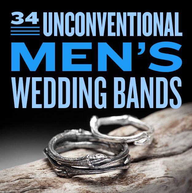 34 Unconventional Wedding Band Options For Men.  LIKE #s 1, 25 and 33.  LOVE #14.  absolutely NEED