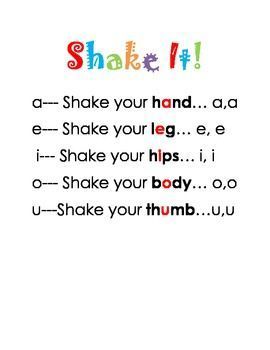 A great way to get those kinesthetic learners learning and moving. While students sing the song, they shake the same body
