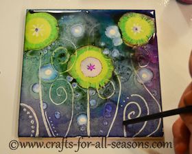Alcohol Ink Tiles from Crafts For All