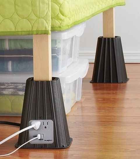 Bed Risers with Built-In Po