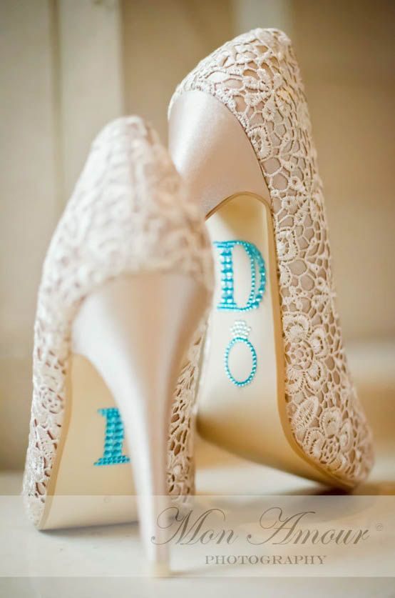 BLUE I Do Wedding Shoe Rhinestone Applique by MonAmourBoutique,