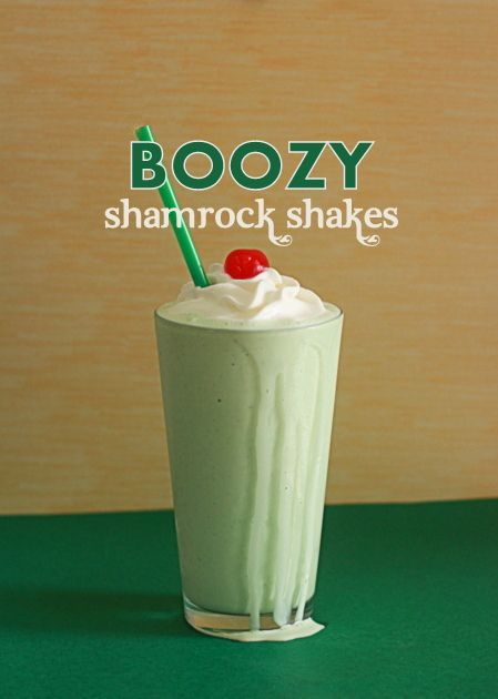 Boozy Shamrock Shakes | Kitchen Treaty  We should make these…Since the only time we tried to get one…McDonalds was